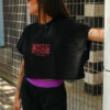 Oversized wide crop top ''Tropical''
