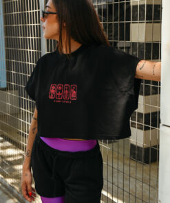 Oversized wide crop top ''Tropical''