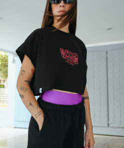 Alternative view of Oversized wide crop top ''Tropical''