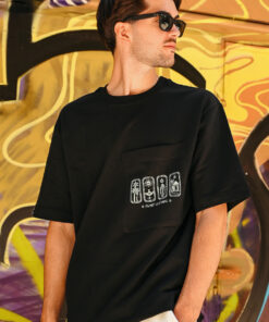 Loose fit T-shirt with pocket "Tropical"
